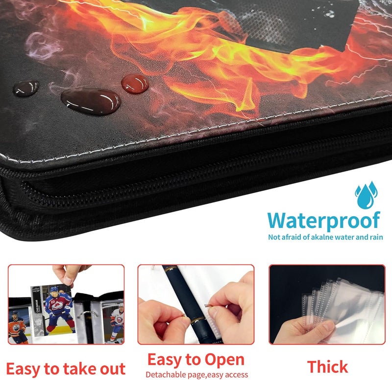 CDROPS Card Binder Compatible with Ice Hockey Card, Trading Card, for MTG and Other TCG, Fits 400 Cards with 50 Removable Pages, Card Holder Collector for Standard Size Card - Image 4